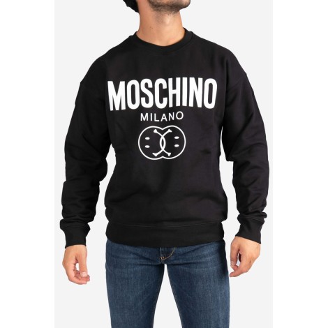 MOSCHINO Felpa in cotone organico Double Smiley Logo