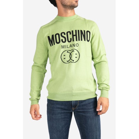 MOSCHINO Pullover in lana Double Smile Logo