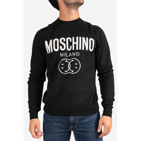 MOSCHINO Pullover in lana Double Smile Logo