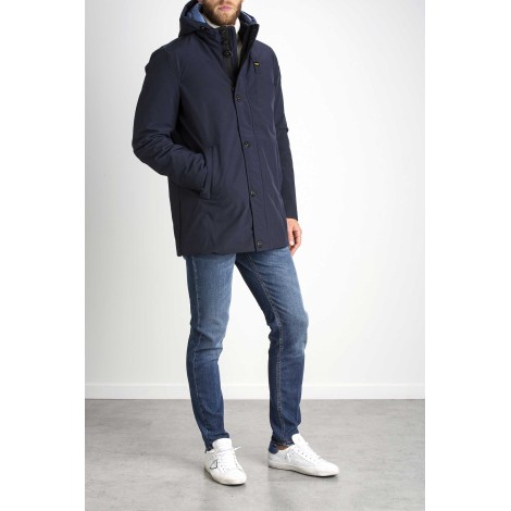 LONG DOWN JACKET IN GABARDINE HANK