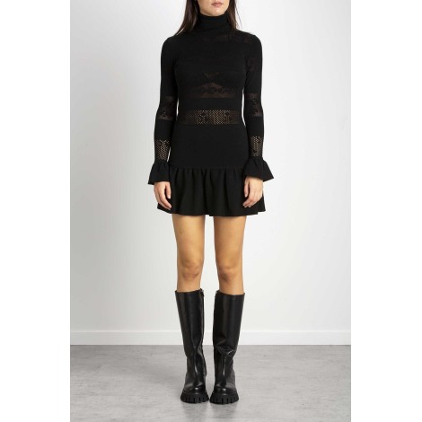 KNITTED DRESS LACE EFFECT