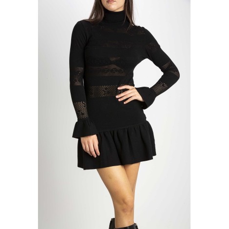 KNITTED DRESS LACE EFFECT