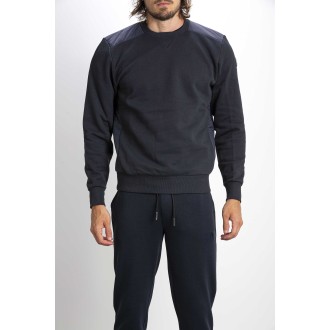 COTTON NECK SWEATSHIRT AND NYLON INSERTS