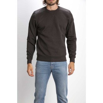 COTTON NECK SWEATSHIRT AND NYLON INSERTS