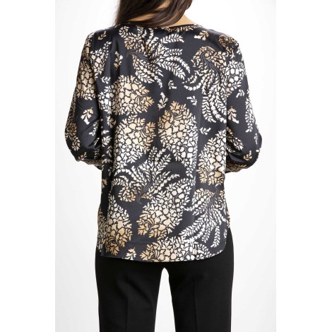 PRINTED TWILL BLOUSE