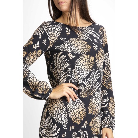 PRINTED STRETCH CRACK DRESS