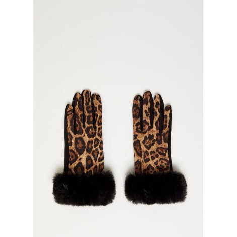 GLOVE JERSEY FAKE FUR ANIMALIER