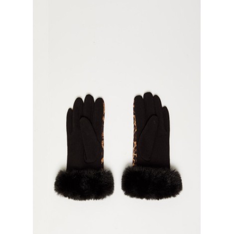 GLOVE JERSEY FAKE FUR ANIMALIER