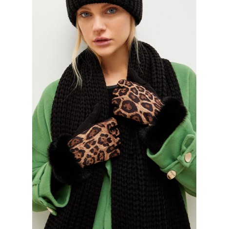 GLOVE JERSEY FAKE FUR ANIMALIER