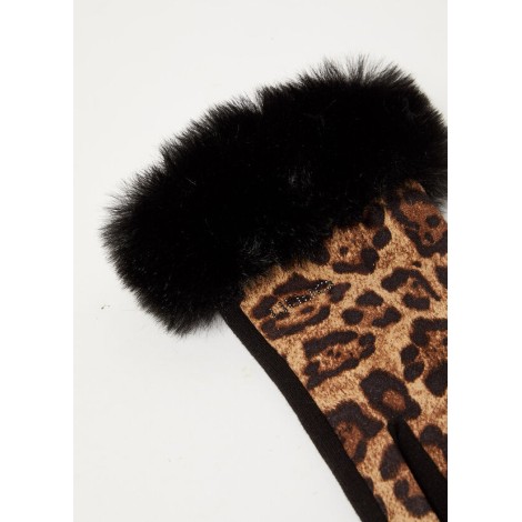 GLOVE JERSEY FAKE FUR ANIMALIER