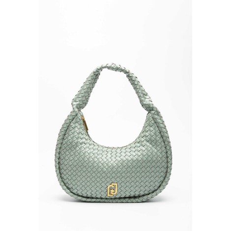 Woven hand bag with logo