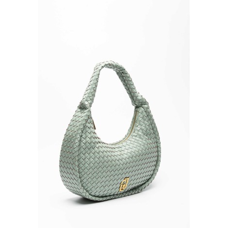 Woven hand bag with logo