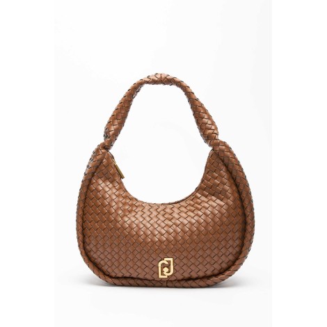 Woven hand bag with logo