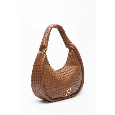 Woven hand bag with logo