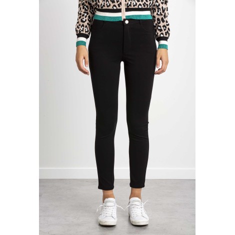 Jersey trousers with rhinestones