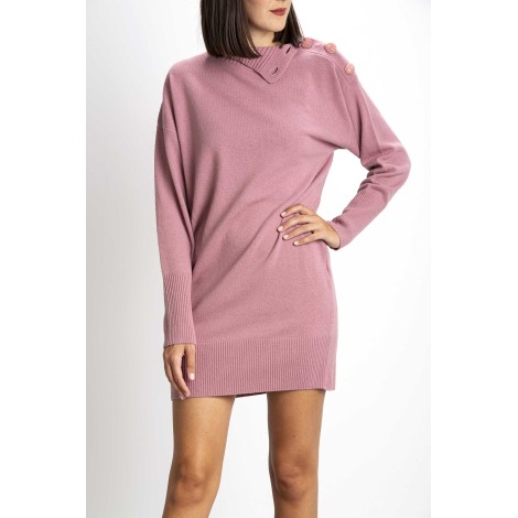 KNITTED DRESS VISCOSE WOOL AND CACHEMIRE