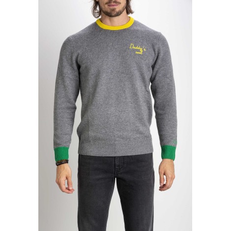 Men's gray sweater with embroidery