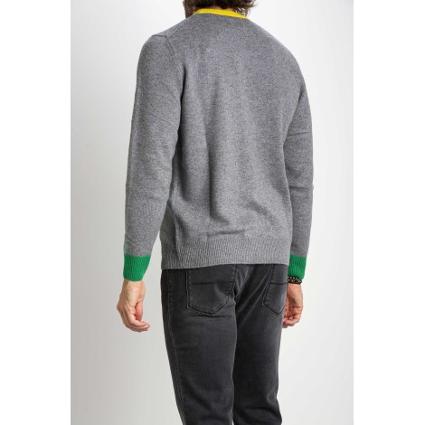 Men's gray sweater with embroidery