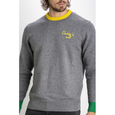 Men's gray sweater with embroidery