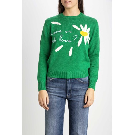 Brushed woman sweater with print of