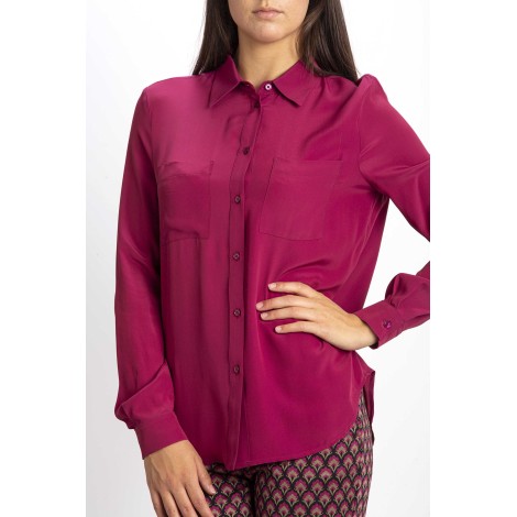 SILK MIXED SHIRT WITH POCKETS