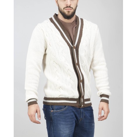 JEORDIE'S Cardigan con trecce e profili a contrasto Jeordie's