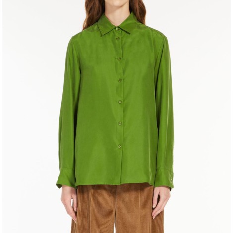 MAX MARA WEEKEND CAMICIA ALMINA IN SETA VERDE 51160423600016