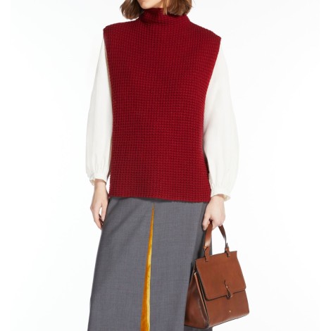 MAX MARA WEEKEND GILET EDDY IN LANA ROSSO 53560126600003