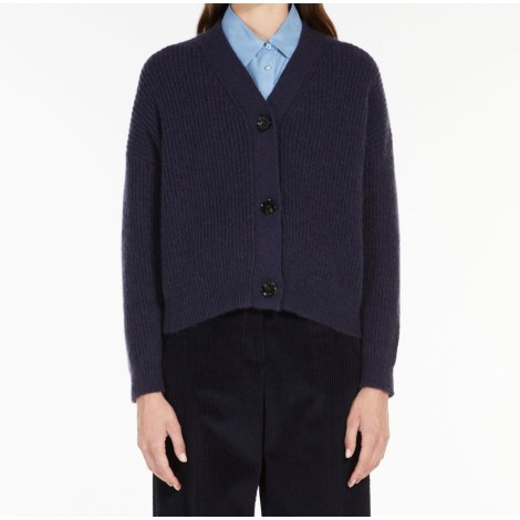 MAX MARA WEEKEND CARDIGAN FALLA IN MOHAIR BLU 53460123600009