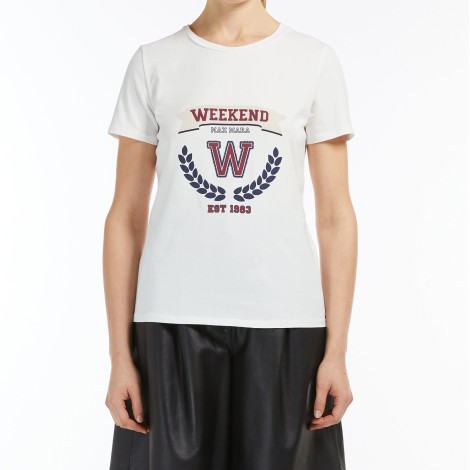 MAX MARA WEEKEND T-SHIRT CACAO IN COTONE BIANCA 59760429600001