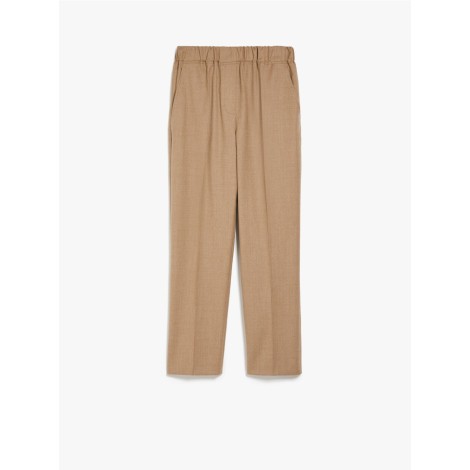 MAX MARA WEEKEND PANTALONE ALCA IN FLANELLA DI LANA BEIGE 51360423600016