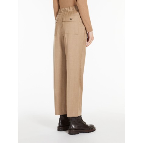 MAX MARA WEEKEND PANTALONE ALCA IN FLANELLA DI LANA BEIGE 51360423600016