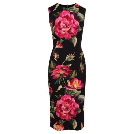 Dolce & Gabbana Floral Print Silk Dress 44