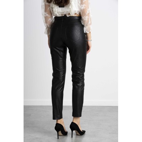 LEATHER EFFECT TROUSERS WITH BELT LOVE