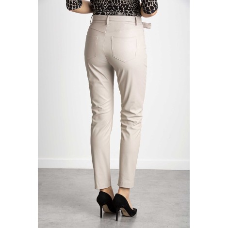 LEATHER EFFECT TROUSERS WITH BELT LOVE