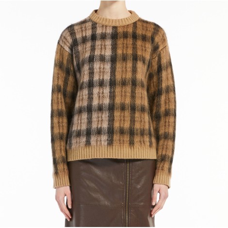 MAX MARA WEEKEND MAGLIA FERIALE IN FILATO DI MOHAIR MARRONE 53662323600001