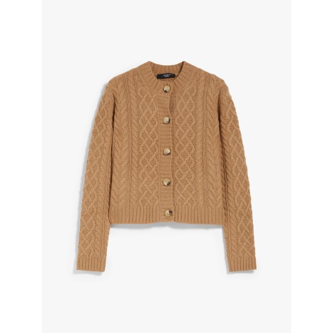 MAX MARA WEEKEND CARDIGAN PORFIDO IN LANA CARDATA MARRONE 53460623600003