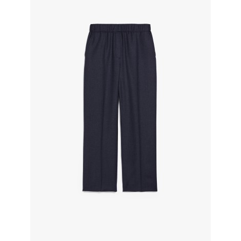 MAX MARA WEEKEND PANTALONI ALCA IN FLANELLA DI LANA BLU 51360423600002