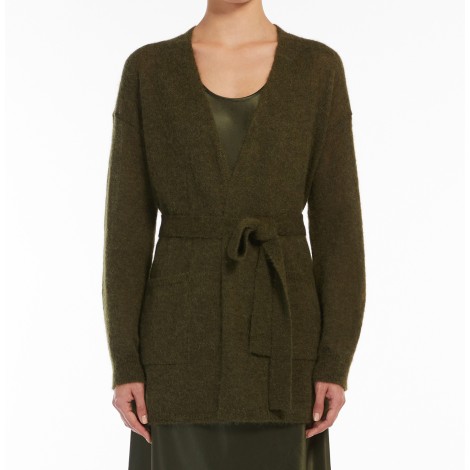 MAX MARA CARDIGAN TESSA IN GARZA DI ALPACA E MOHAIR VERDE  33460426600001