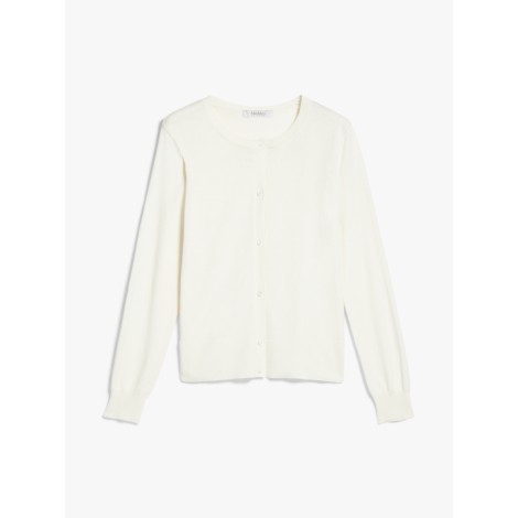 MAX MARA CARDIGAN LORD IN COTONE E SETA BIANCO 33460124600004