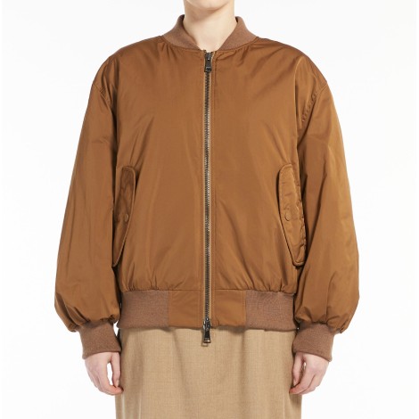 MAX MARA WEEKEND BOMBER HATELEY IN TESSUTO ANTIGOCCIA MARRONE  54860723600008