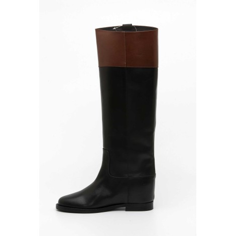 BLACK LEATHER BOOT WITH LEATHER BAND