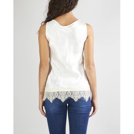 BLUGIRL Top in raso con inserti in pizzo Blugirl by Bluemarine