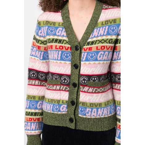 GANNI Cardigan con logo