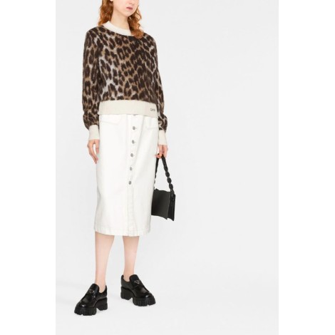 GANNI Maglia leopardata