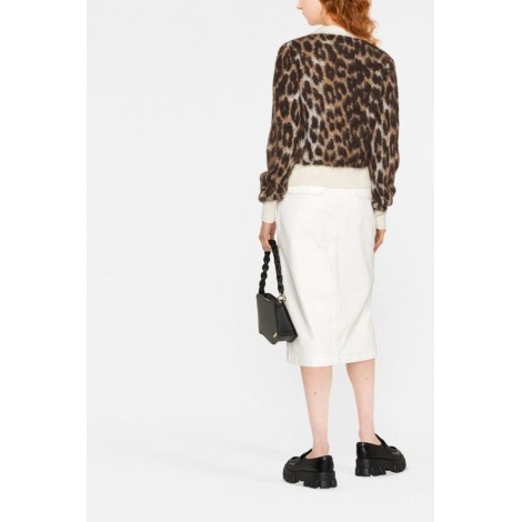 GANNI Maglia leopardata