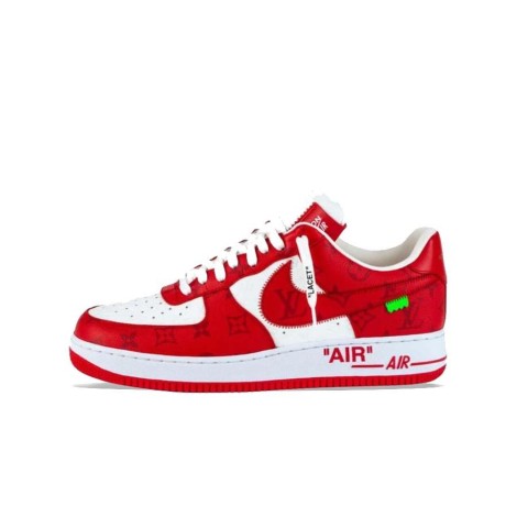 Louis Vuitton Nike Air Force 1 Low By Virgil Abloh White Red