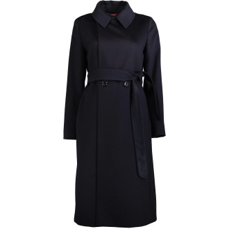 MAX MARA STUDIO CAPPOTTO BCOLLAG IN LANA BLU 60161229600010