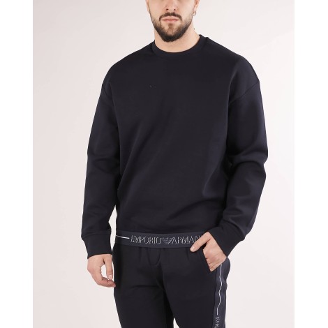 EMPORIO ARMANI Felpa in double jersey con tape logo jacquard Emporio Armani