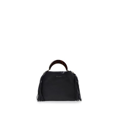 VENICE BAG PICCOLA IN PELLE NERA CON FRANGE